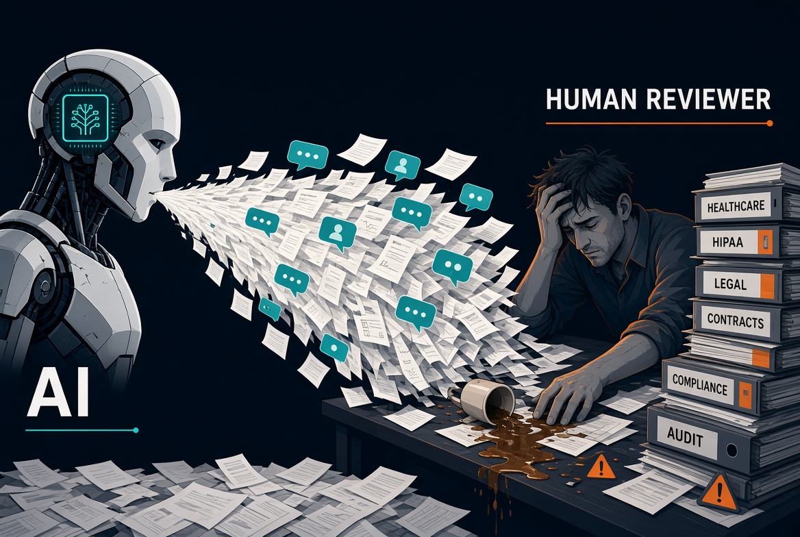 AI verification fatigue - a reviewer drowning in the AI's flood of unverified answers